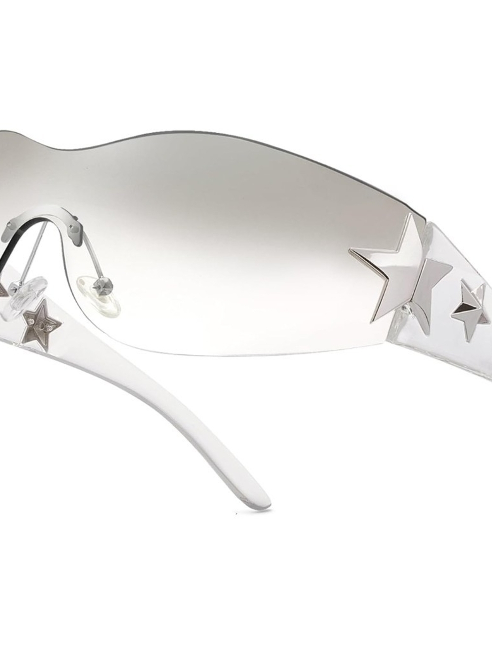 Clear Star Accent Shield Sunglasses - Women Accessories